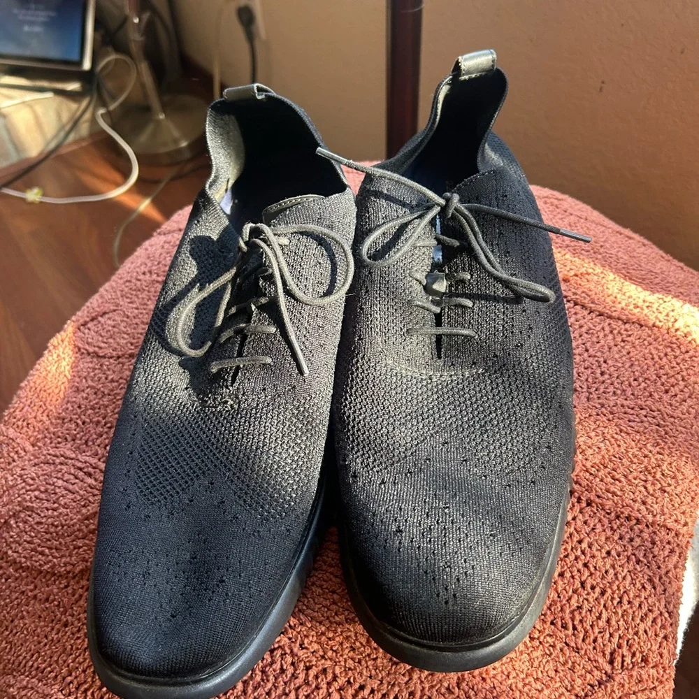 Cole Haan Black Knit and Patent Leather Oxfords Size 15 - Picture 7 of 10